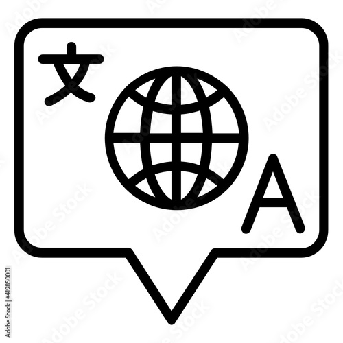 Multilingual support Concept Vector line Icon Design, Language Translation symbol on white background, Dub localization stock illustration