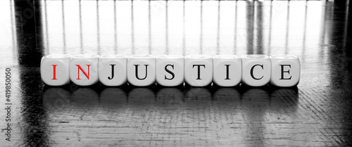 Tableau sur toile Word Justice or Injustice