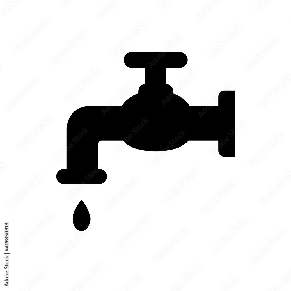 Water tap icon isolated on white background. Vector illustration Water tap icon isolated on white background. Vector illustration