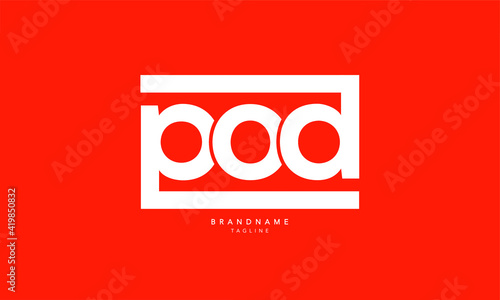 Alphabet letters Initials Monogram logo POD, PO, OD