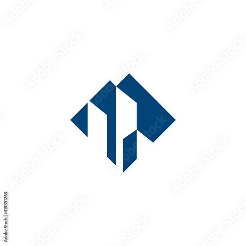 Logo design of R P in vector for construction, home, real estate, building, property. Minimal awesome trendy professional logo design template on black background