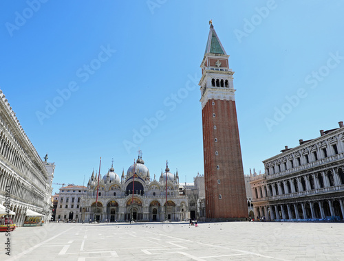 few people in the deserted Square of Saint Mark in Venice during © ChiccoDodiFC