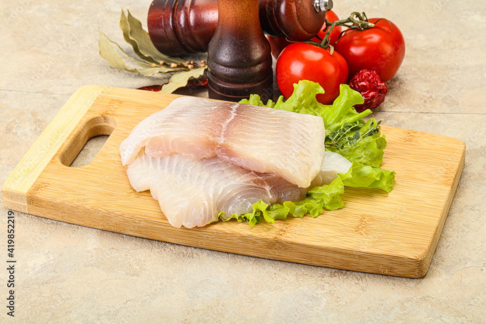 Raw pangasius fillet for cooking Raw pangasius fillet for cooking
