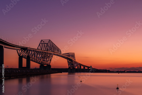 夕日と橋 photo
