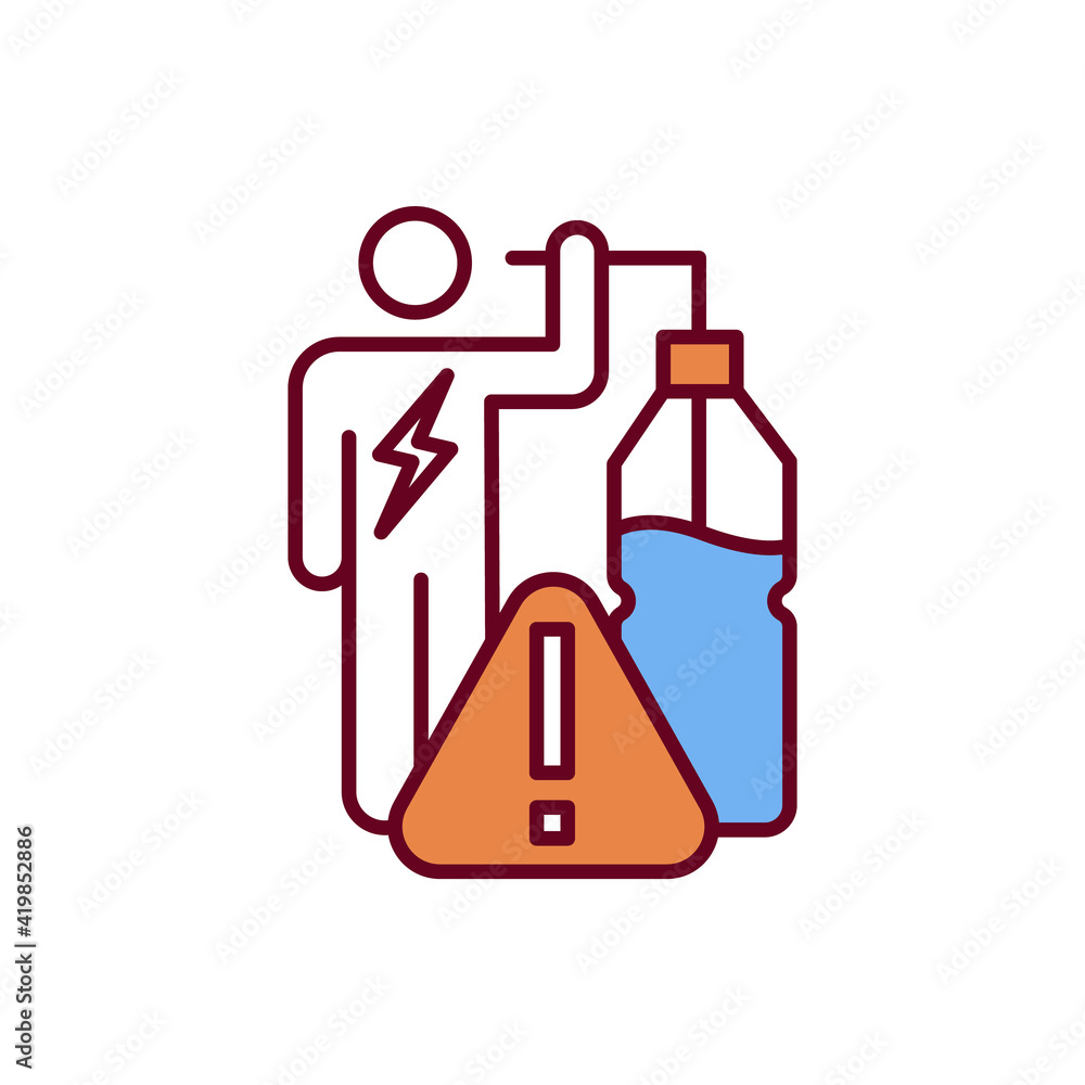 Energy drink consumption health risk RGB color icon. Abnormal heart rhythms. Negative health consequences. Impact on heart and cardiovascular system. High blood pressure. Isolated vector illustration Energy drink consumption health risk RGB color icon. Abnormal heart rhythms. Negative health consequences. Impact on heart and cardiovascular system. High blood pressure. Isolated vector illustration