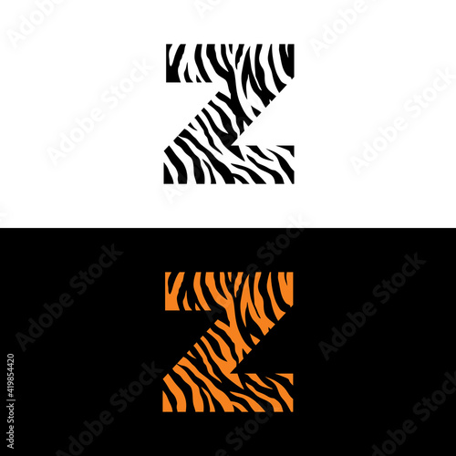 Tiger Print Letter Z Logo Vector 001