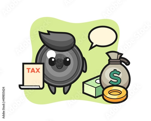 Character cartoon of camera lens as a accountant