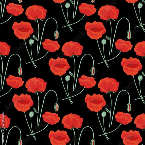 Seamless floral pattern with flowers. For textiles or covers for books  clothes  wallpapers  printing  gift wrapping. 