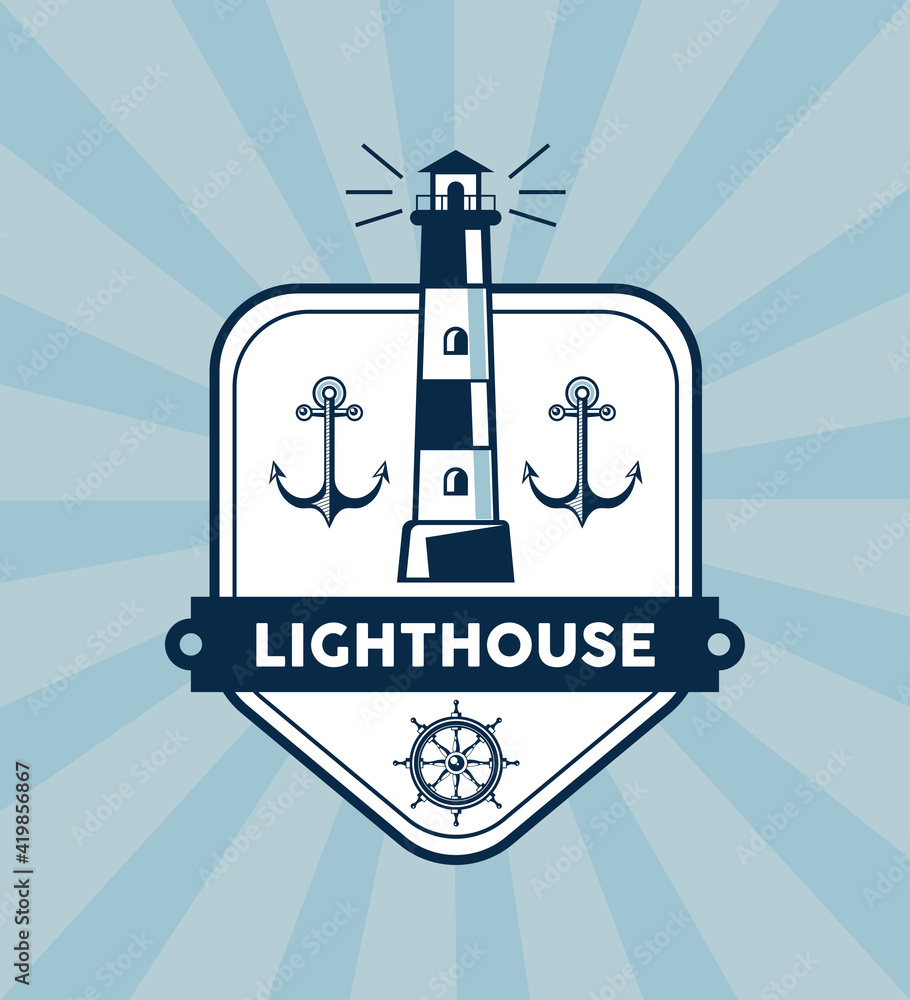 lighthouse and anchors