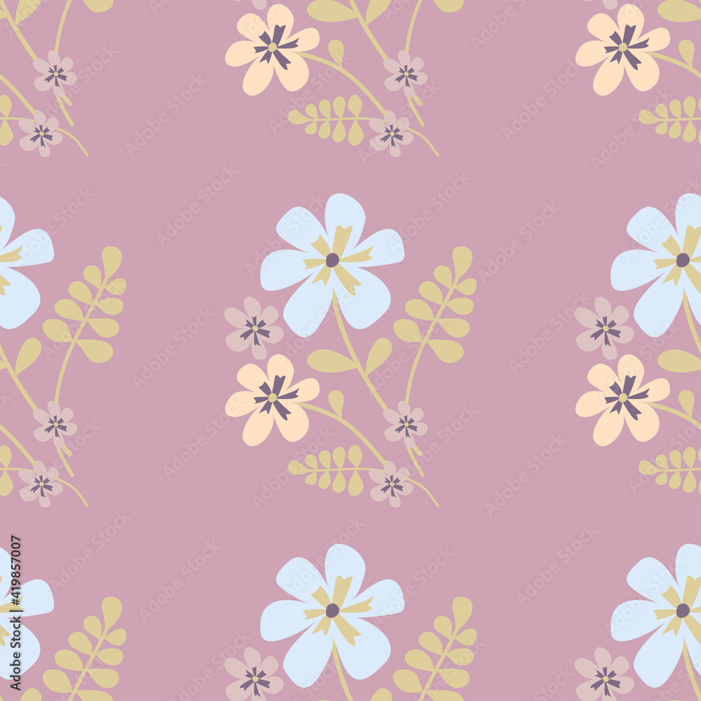 Seamless floral pattern with abstract flowers. For textiles or covers for books, clothes, wallpapers, printing, gift wrapping.