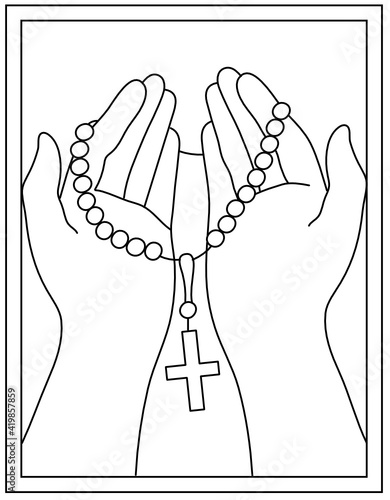 
Praying hands drawing vector design templates 

