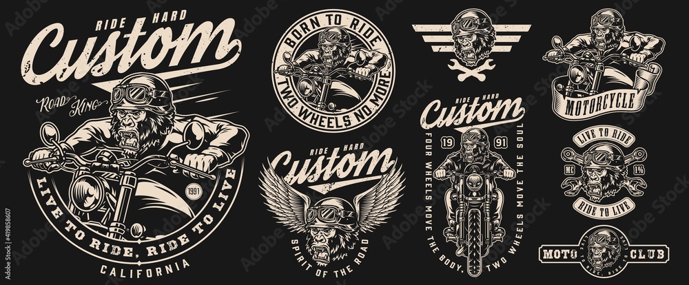 Fototapeta premium Motorcycle vintage designs composition
