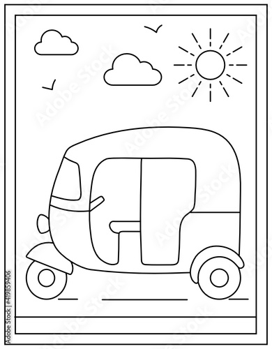 
Tuk tuk vector in editable design

