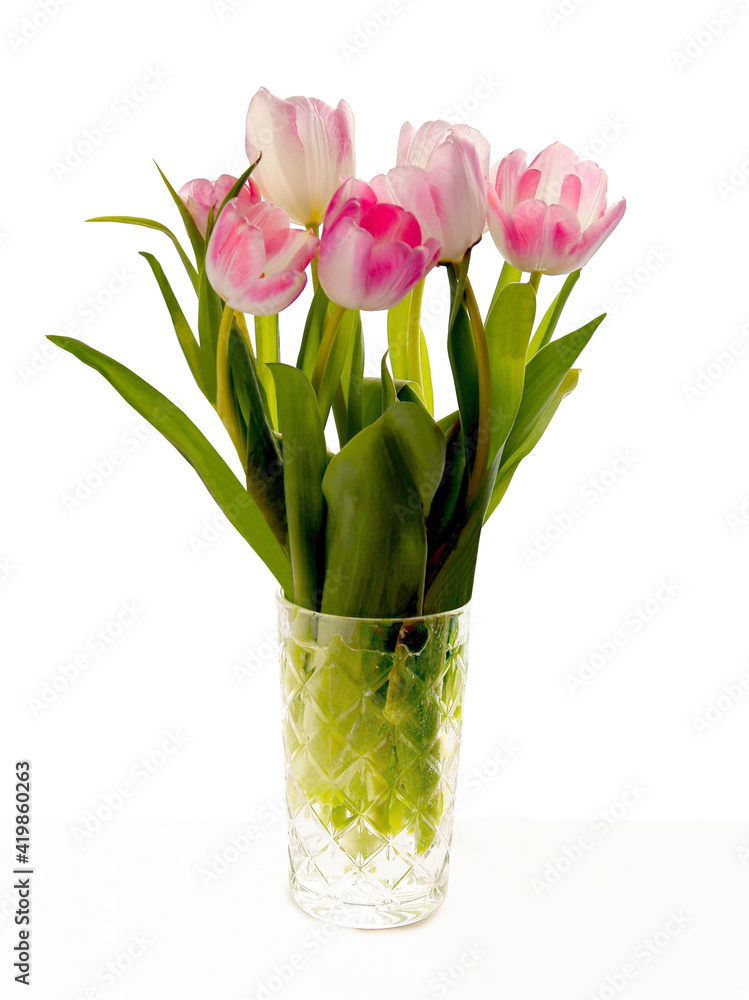 posy of pretty pink tulips close up posy of pretty pink tulips close up