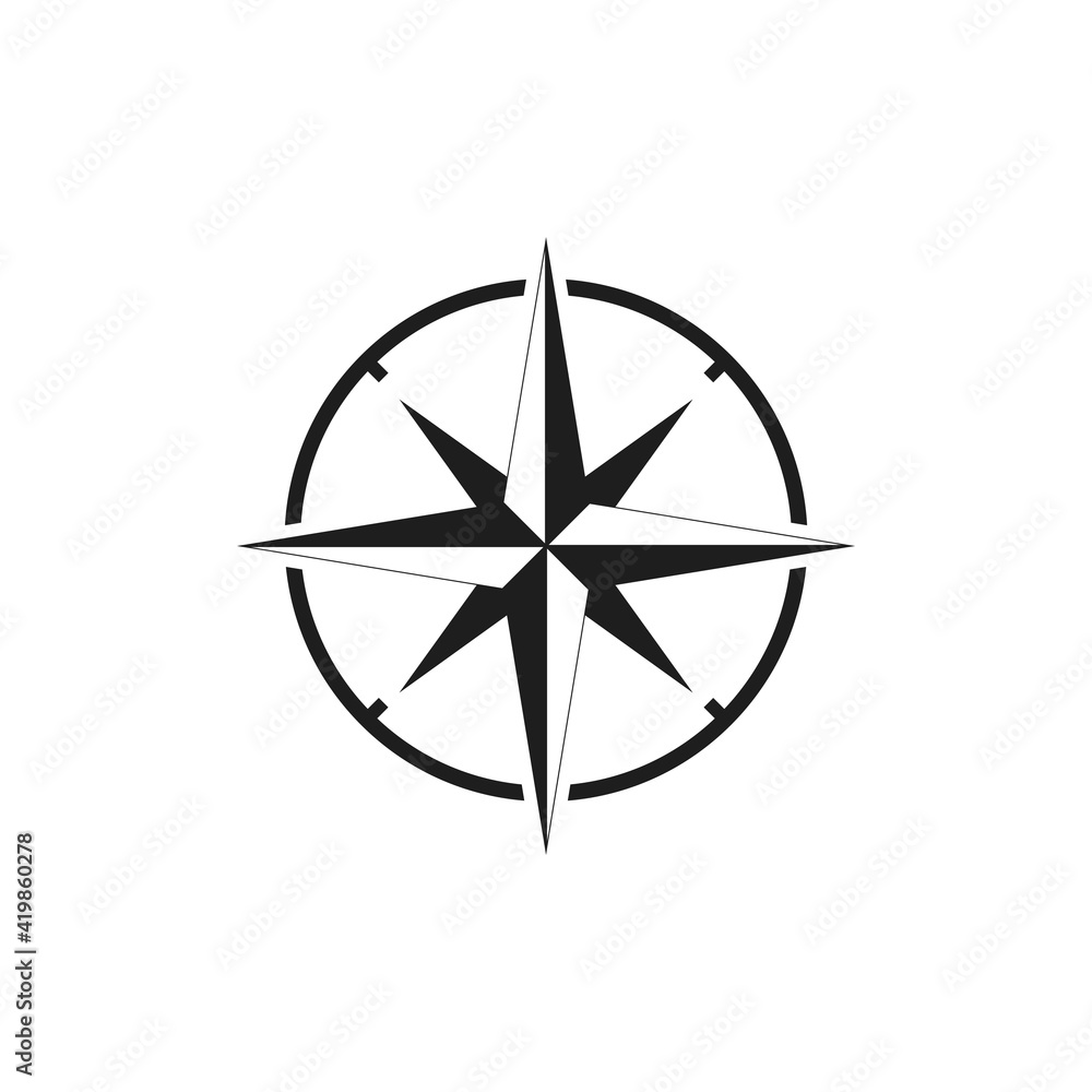 Compass icon vector. Simple navigation sign Compass icon vector. Simple navigation sign