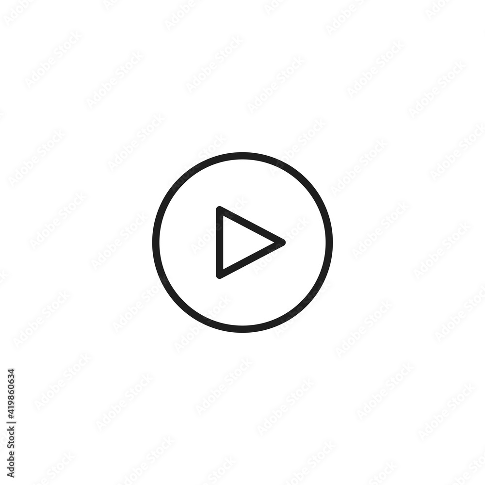 Play button icon vector. Simple sign Play button icon vector. Simple sign