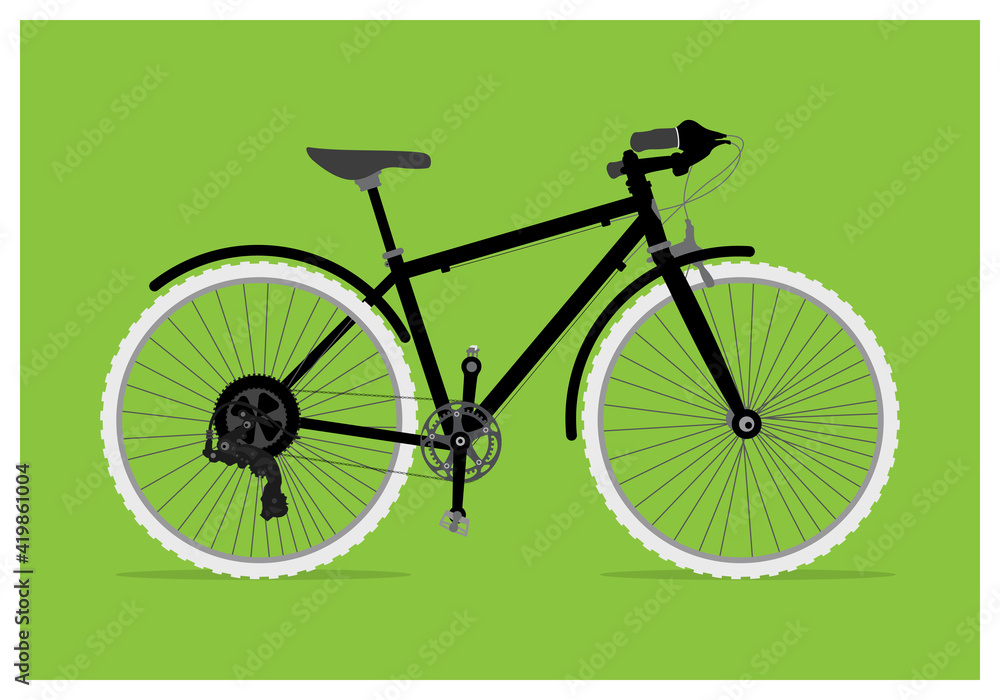 Bicycle Illustration. Flat Illustration, modern bike isolated