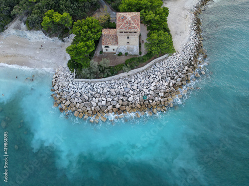 The coast of Portonovo on Marche, Italy photo