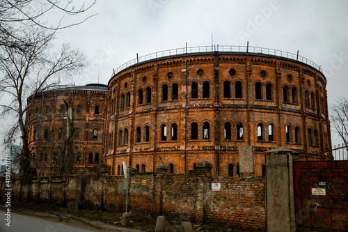 old abandoned gas plant building