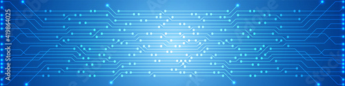Abstract Digital Technology Background, blue circuit board pattern, microchip, power line