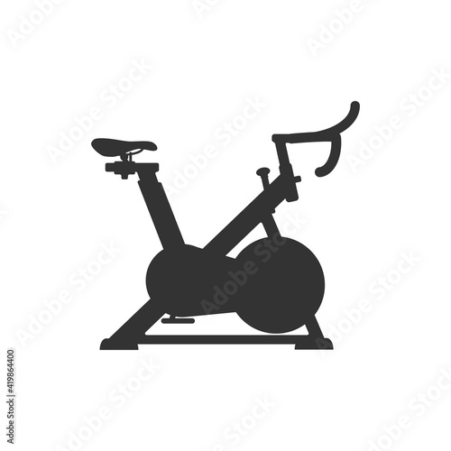 Cycling exercise machine, exercise bike, logo icon. Cycle Studio. Vector illustration