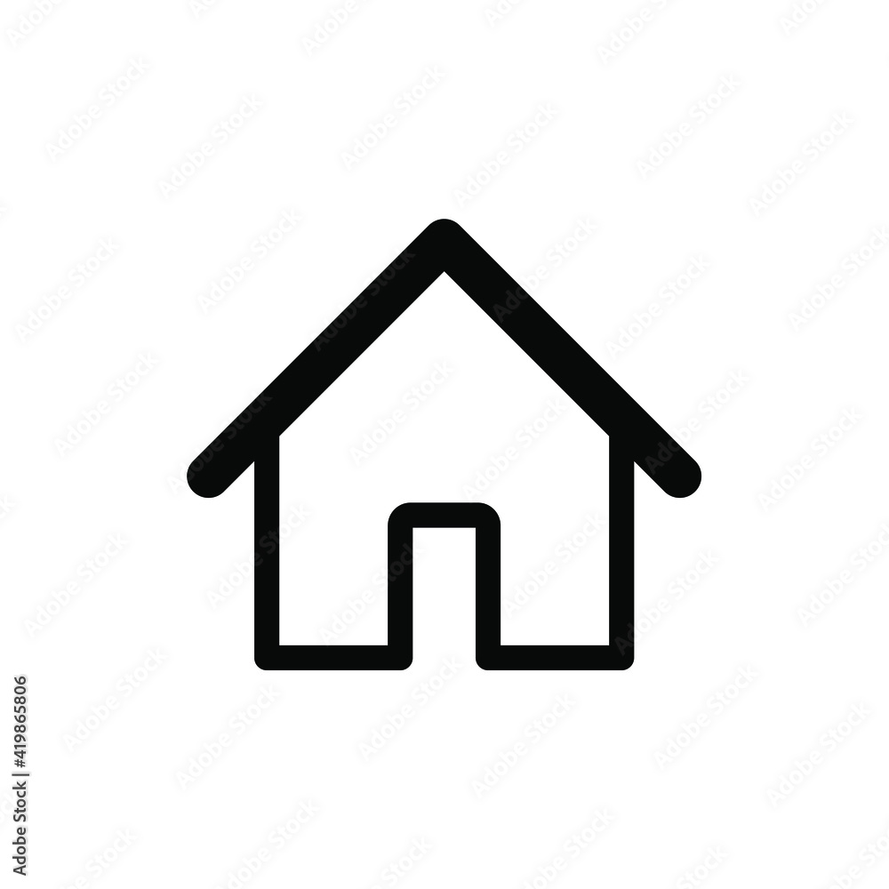 Home icon. House symbol. Simple flat outline shape building logo sign. Isolated on white background. Vector illustration image. Home icon. House symbol. Simple flat outline shape building logo sign. Isolated on white background. Vector illustration image.