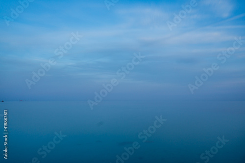 Long exposure picture of blurred horizon over the sea