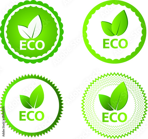 Eco Bio Labels Stickers, Design element eco label