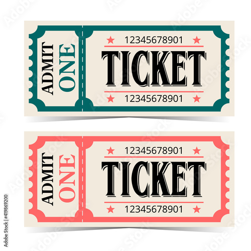 admit one ticket in retro vintage style