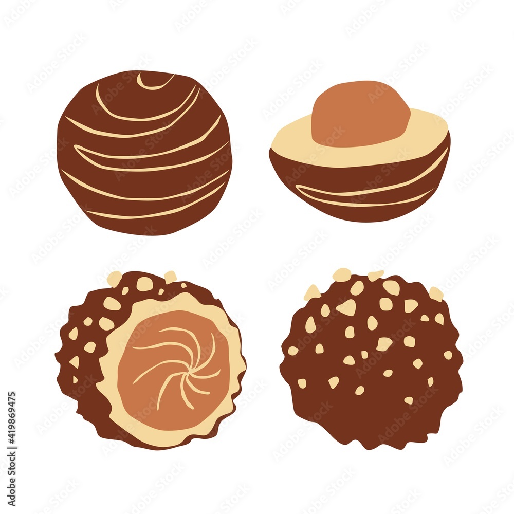 A set of round chocolates