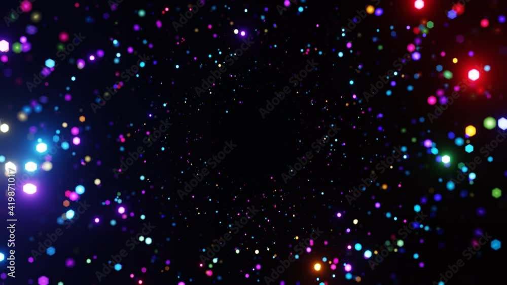 Abstract motion background shining color particles. Shimmering Glittering Particles With Bokeh. Popular, modern, christmas, new year, holliday, wedding background. Seamless 4K loop video animation Abstract motion background shining color particles. Shimmering Glittering Particles With Bokeh. Popular, modern, christmas, new year, holliday, wedding background. Seamless 4K loop video animation