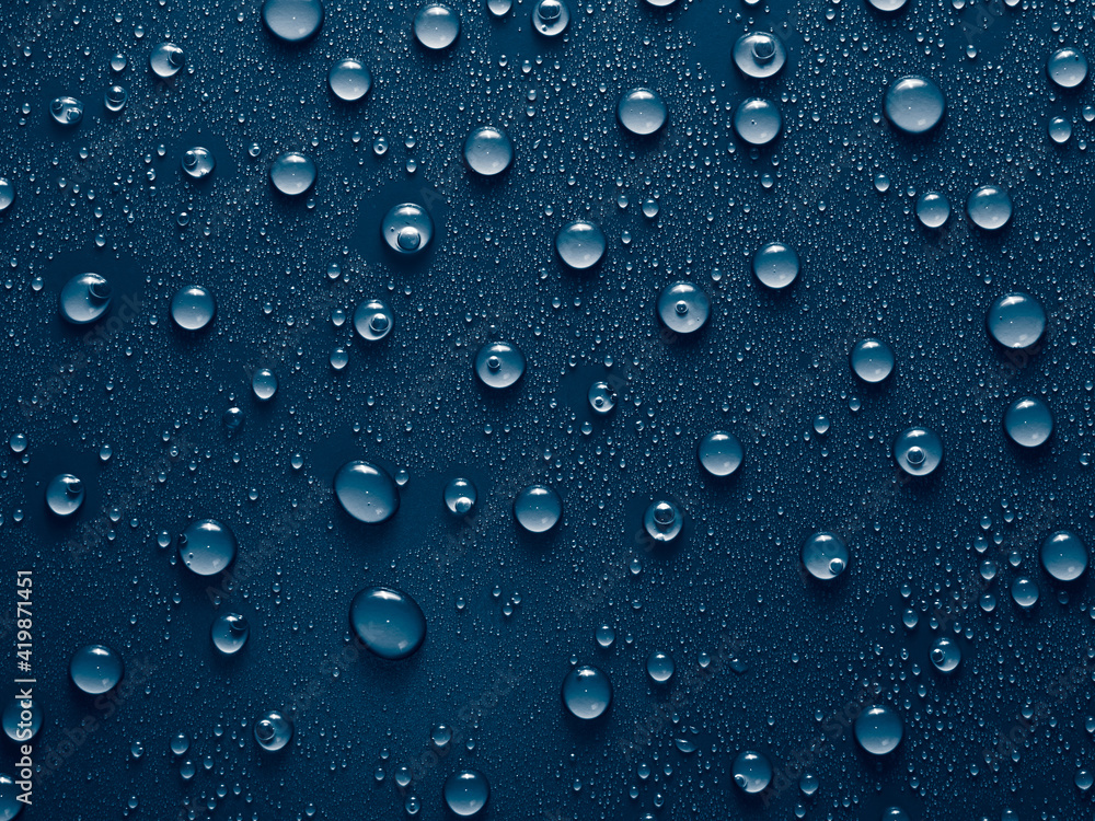 Water drops on blue background. Water drops on blue background.