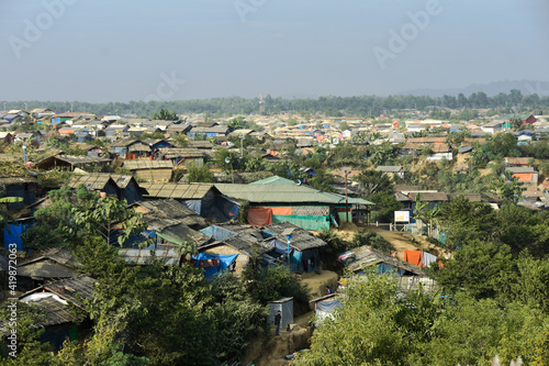 Cox’s Bazar, Bangladesh - October 05, 2019: View of the world largest Rohingya refugee camp