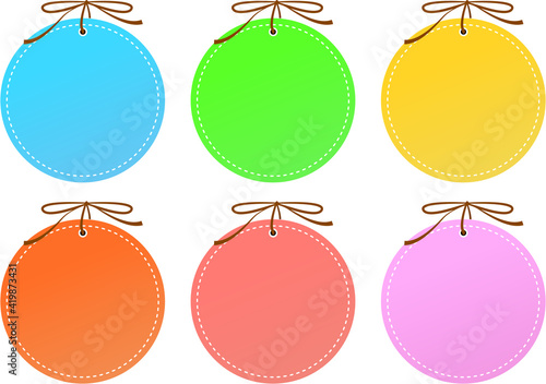 リボンの着いたおしゃれな円バナー