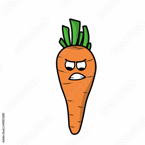 Cute carrot character vector template design illustration