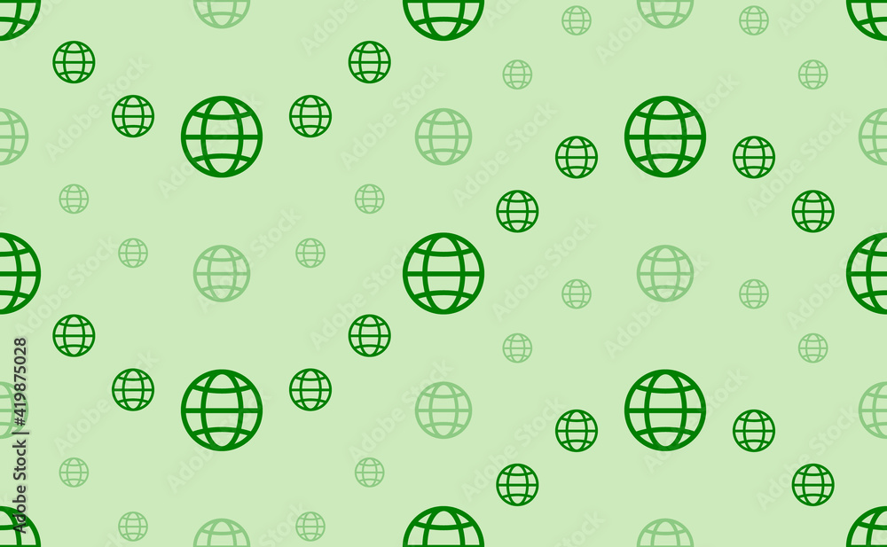 Seamless pattern of large and small green web symbols. The elements are arranged in a wavy. Vector illustration on light green background Seamless pattern of large and small green web symbols. The elements are arranged in a wavy. Vector illustration on light green background