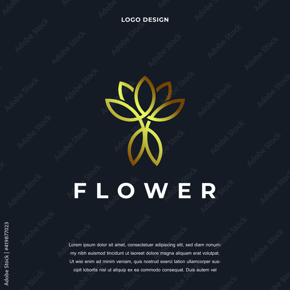 Creative abstract premium flower icon logo design color editable vector illustration