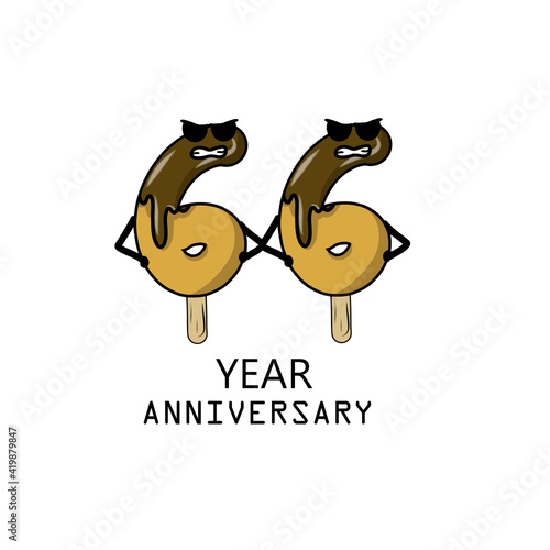 66th year anniversary celebration vector template design illustration © WIC Studio