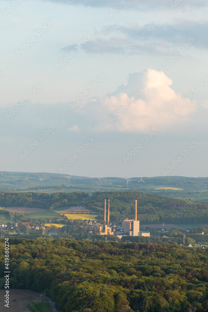 Kraftwerk in Veltheim, 2019, Porta Westfalica, Deutschland