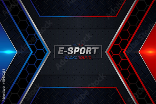 E-Sports Background Red and Blue Style