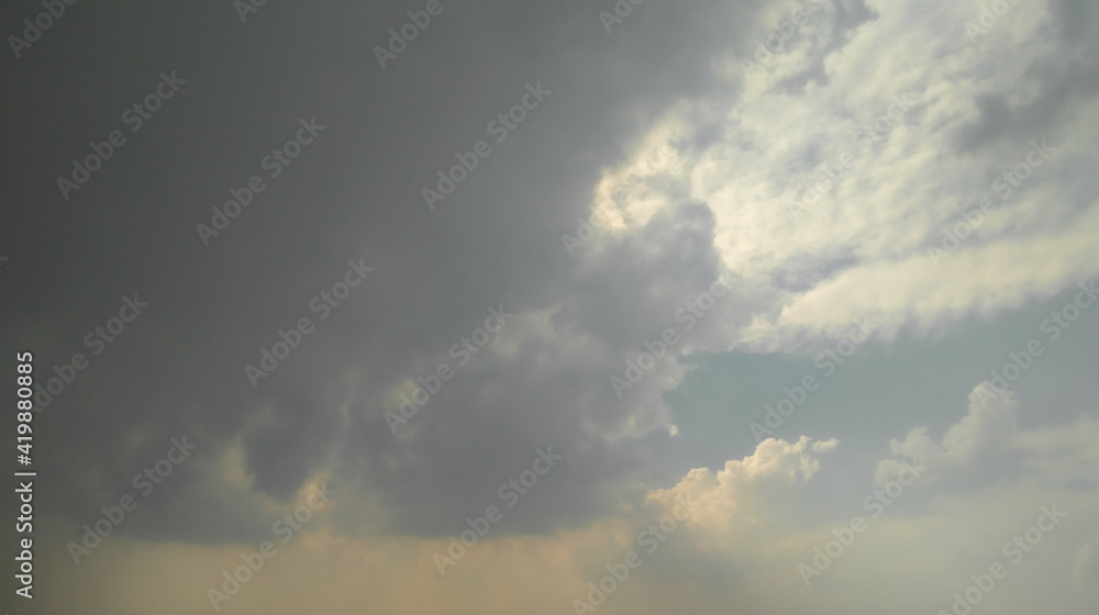 Cumulus clouds in the sky background, nature photography