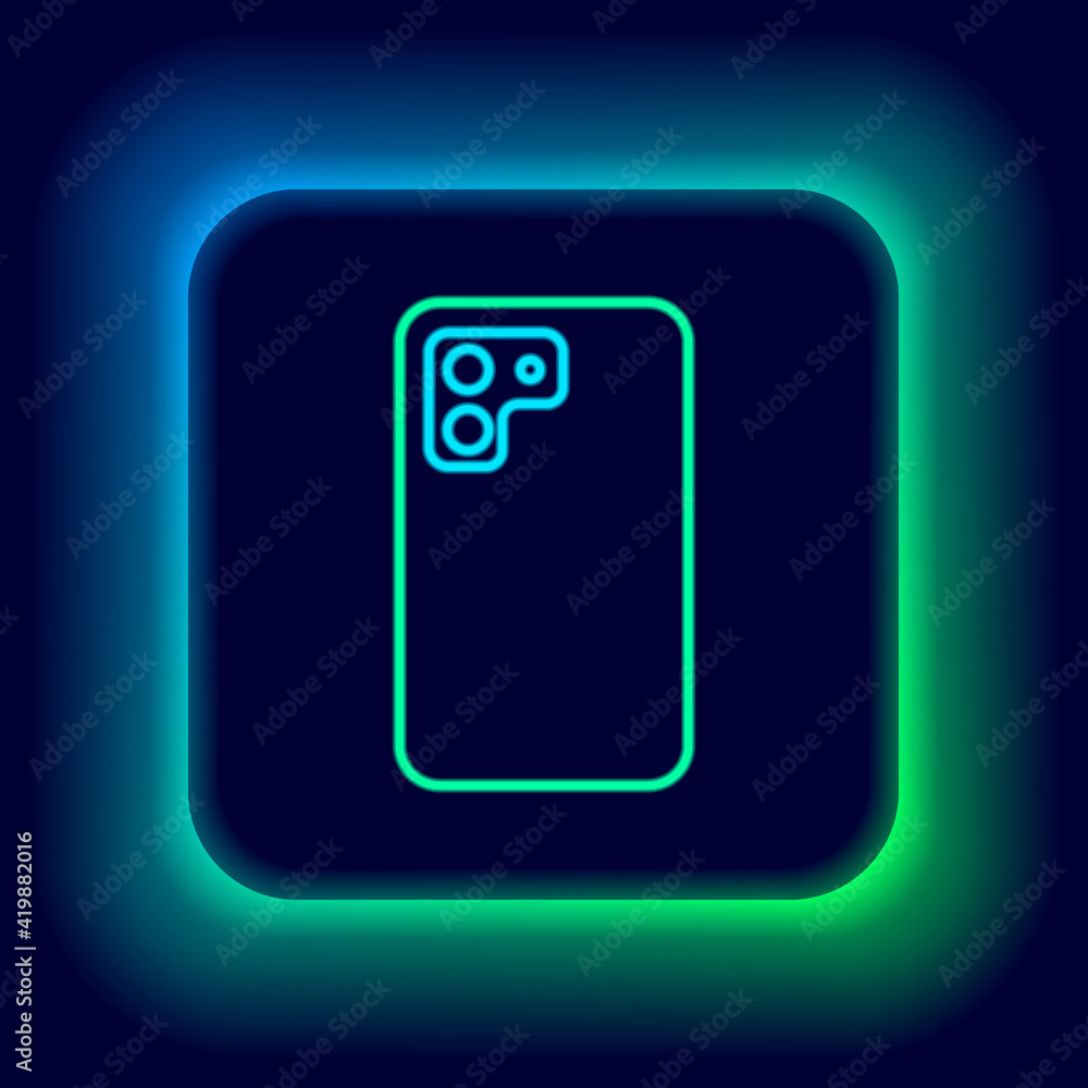 Glowing neon line Smartphone, mobile phone icon isolated on black background. Colorful outline concept. Vector Glowing neon line Smartphone, mobile phone icon isolated on black background. Colorful outline concept. Vector