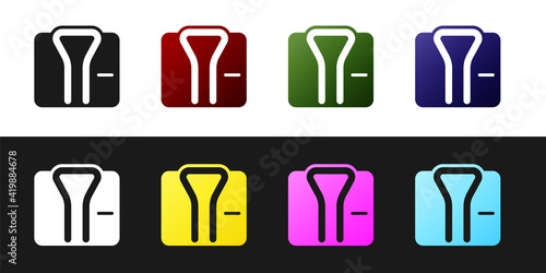 Set Bathrobe icon isolated on black and white background. Vector