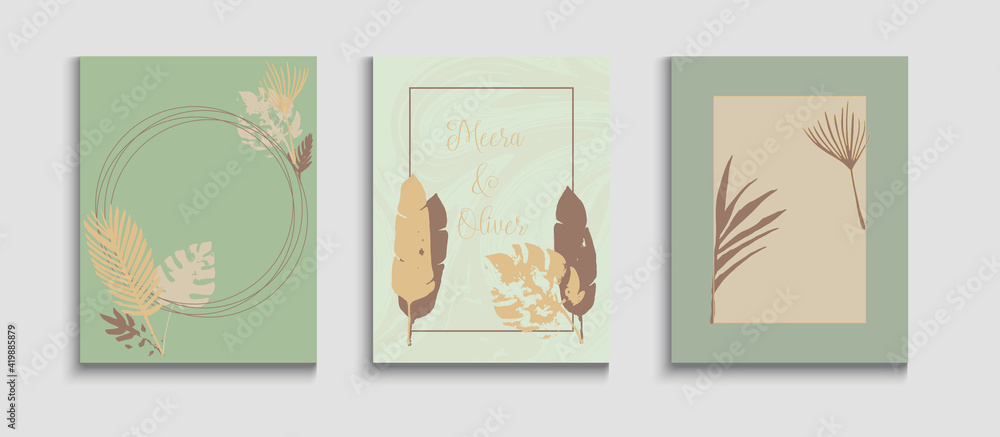 Abstract Asian Vector Cards Set. Geometric Frame Pattern. Hand Drawn