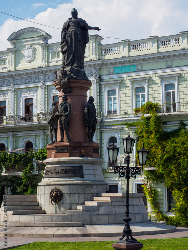 Odessa, Ukraine - July 2020, Monument to Catherine II