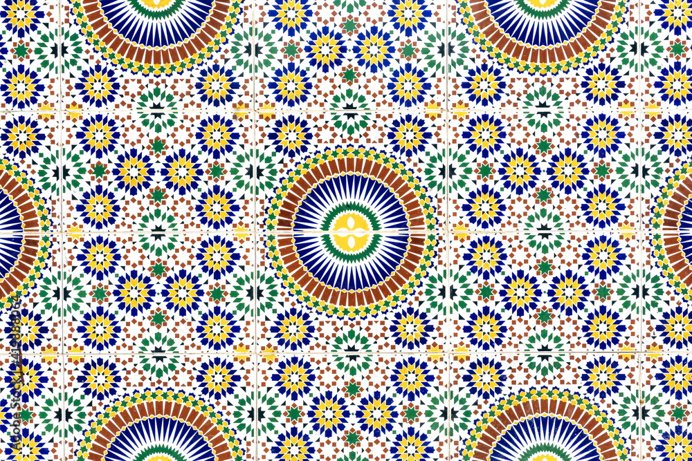 Arabic pattern background, oriental islamic ornament. Moroccan tile, or Moroccan zellij - traditional mosaic Arabic pattern background, oriental islamic ornament. Moroccan tile, or Moroccan zellij - traditional mosaic