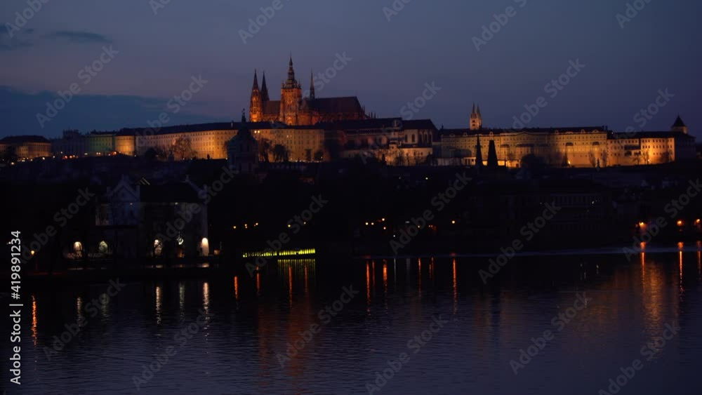 .TTview of Prague Castle and the Cathedral of St. Vitus and Charles and vltava river .TTview of Prague Castle and the Cathedral of St. Vitus and Charles and vltava river