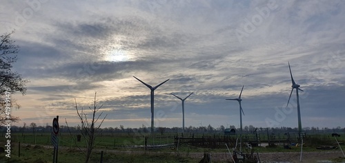 wind turbines in the field