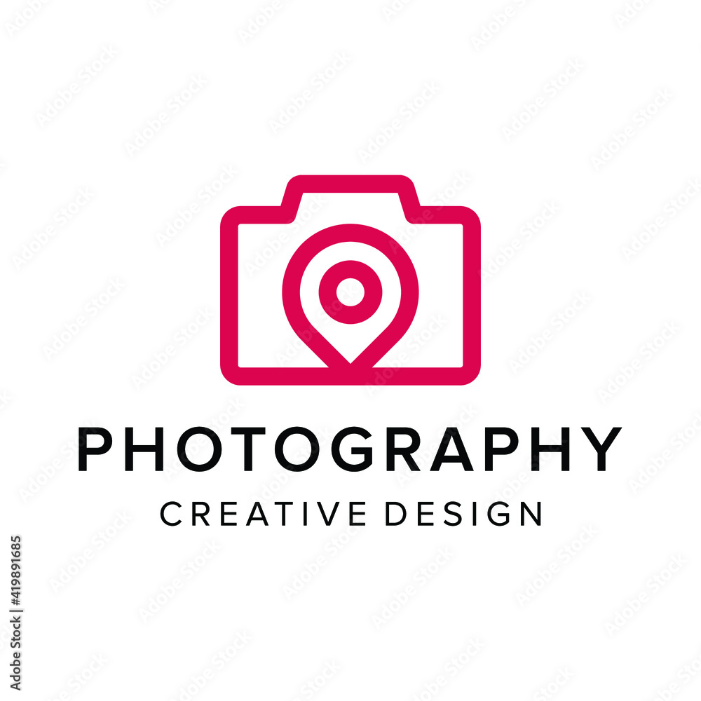 Camera and location symbol logo Camera and location symbol logo