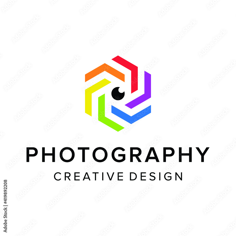 Modern geometric camera logo